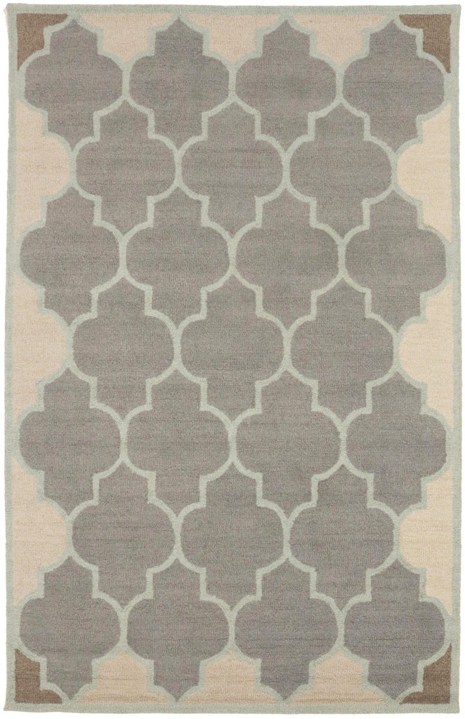 Greige & Green Trellis 5X8 Hand-Tufted Modern Rug