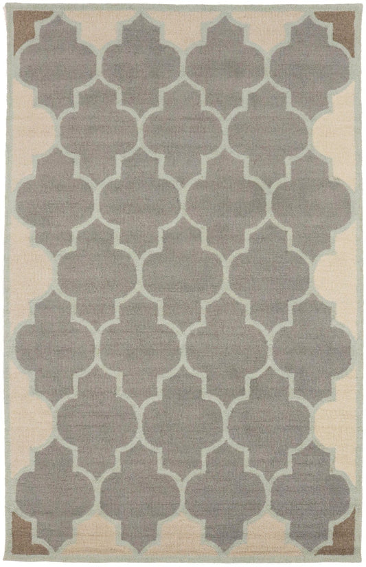 Greige & Green Trellis 5X8 Hand-Tufted Modern Rug