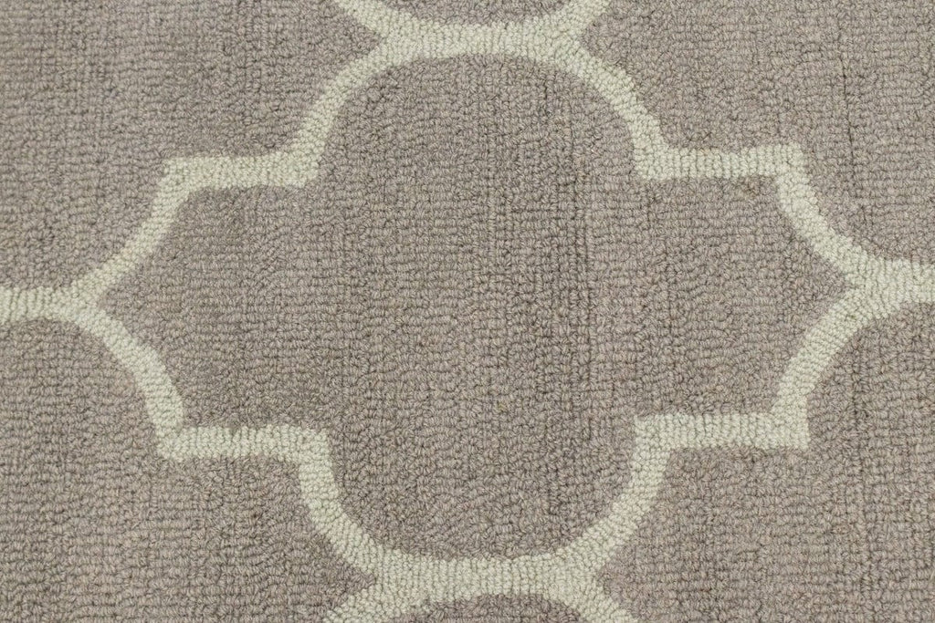 Greige & Green Trellis 5X8 Hand-Tufted Modern Rug