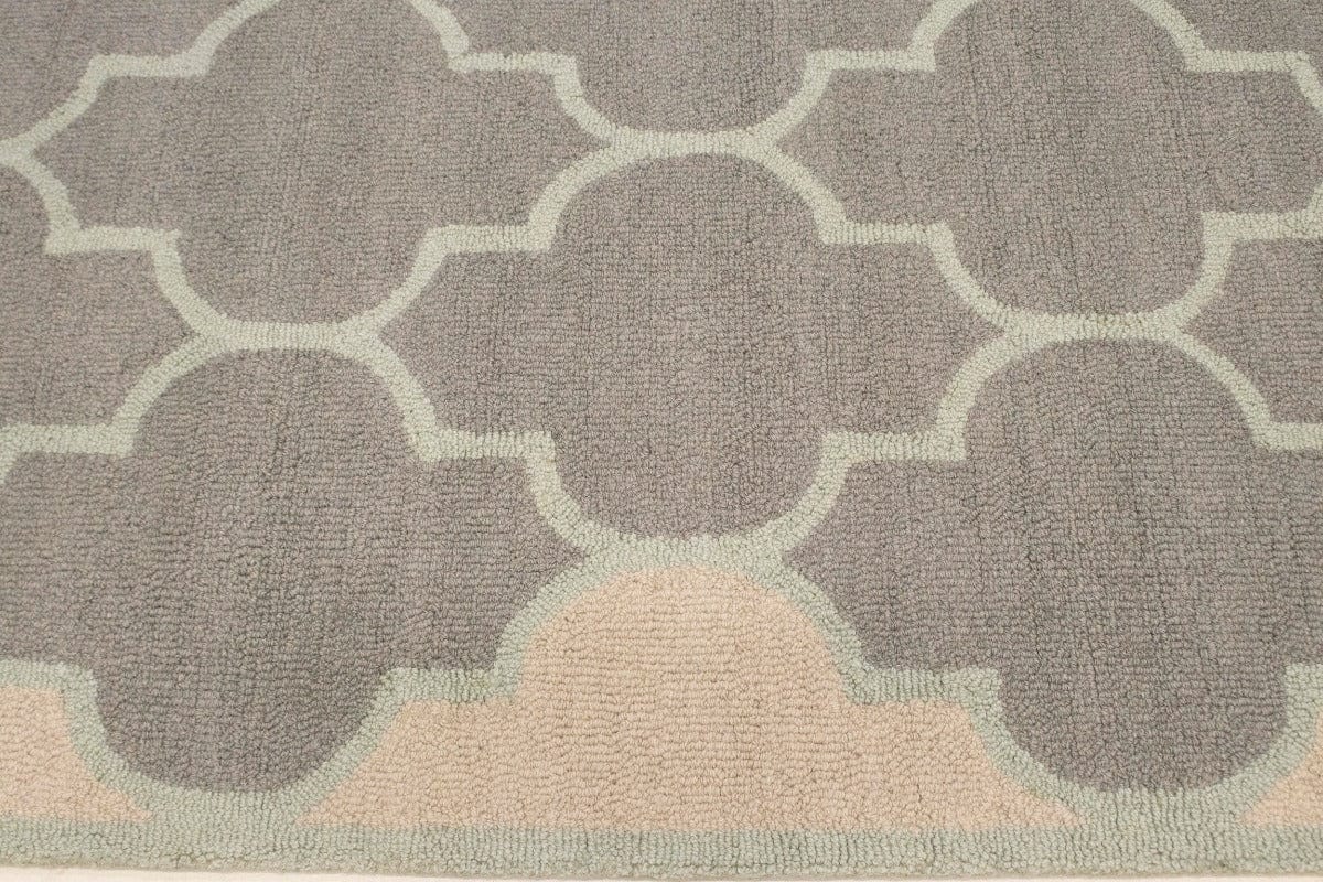 Greige & Green Trellis 5X8 Hand-Tufted Modern Rug