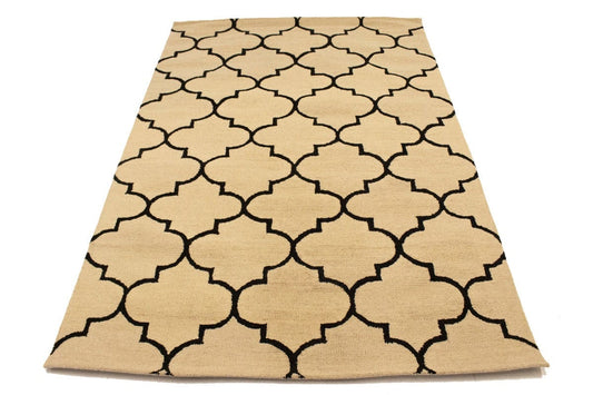 Cream Trellis 5X8 Hand-Tufted Modern Rug