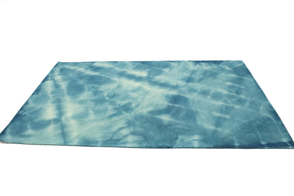 Blue Tie-Dye 5X8 Hand-Tufted Modern Rug