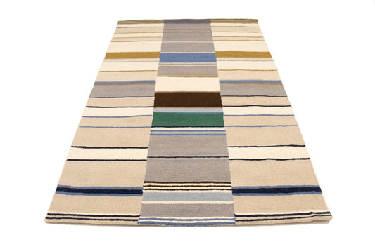 Multicolored Stripes 5X8 Hand-Tufted Modern Rug