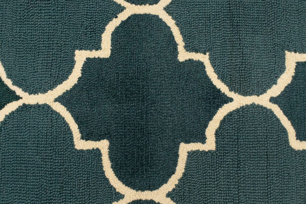 Gray Teal Trellis 5X8 Hand-Tufted Modern Rug