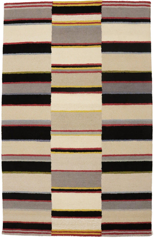 Multicolored Stripes 5X8 Hand-Tufted Modern Rug