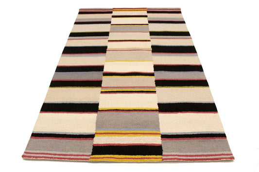 Multicolored Stripes 5X8 Hand-Tufted Modern Rug