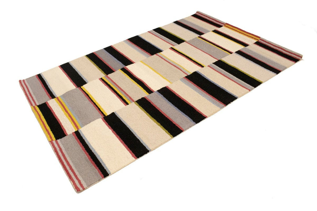 Multicolored Stripes 5X8 Hand-Tufted Modern Rug