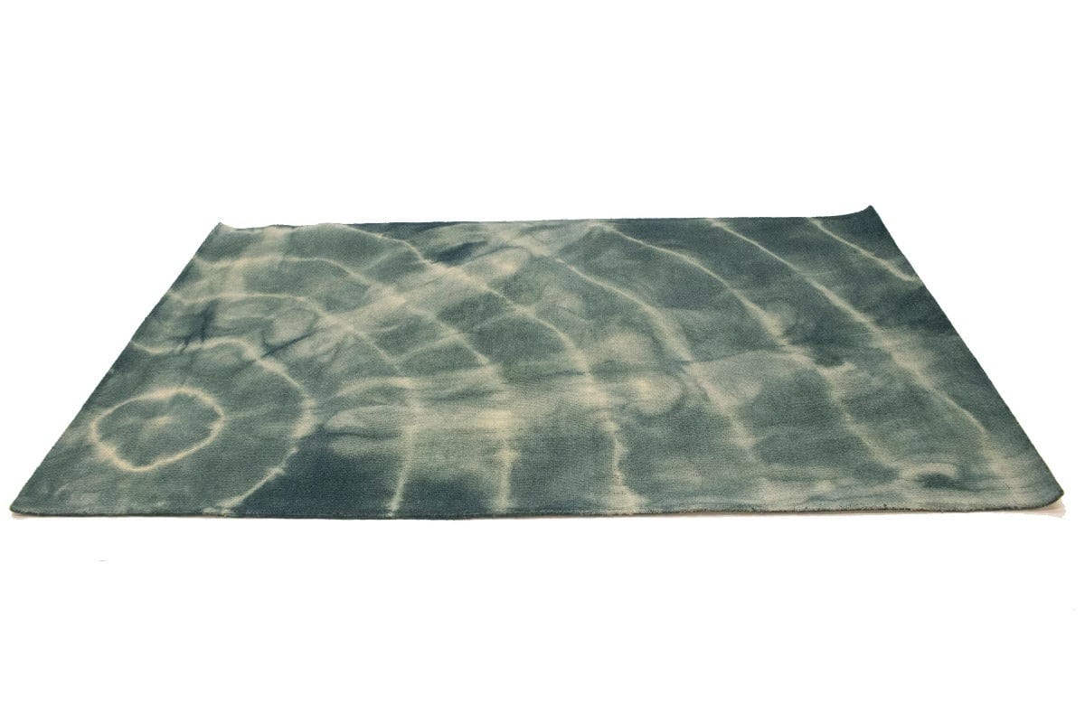 Hunter Green Tie-Dye 5X8 Hand-Tufted Modern Rug