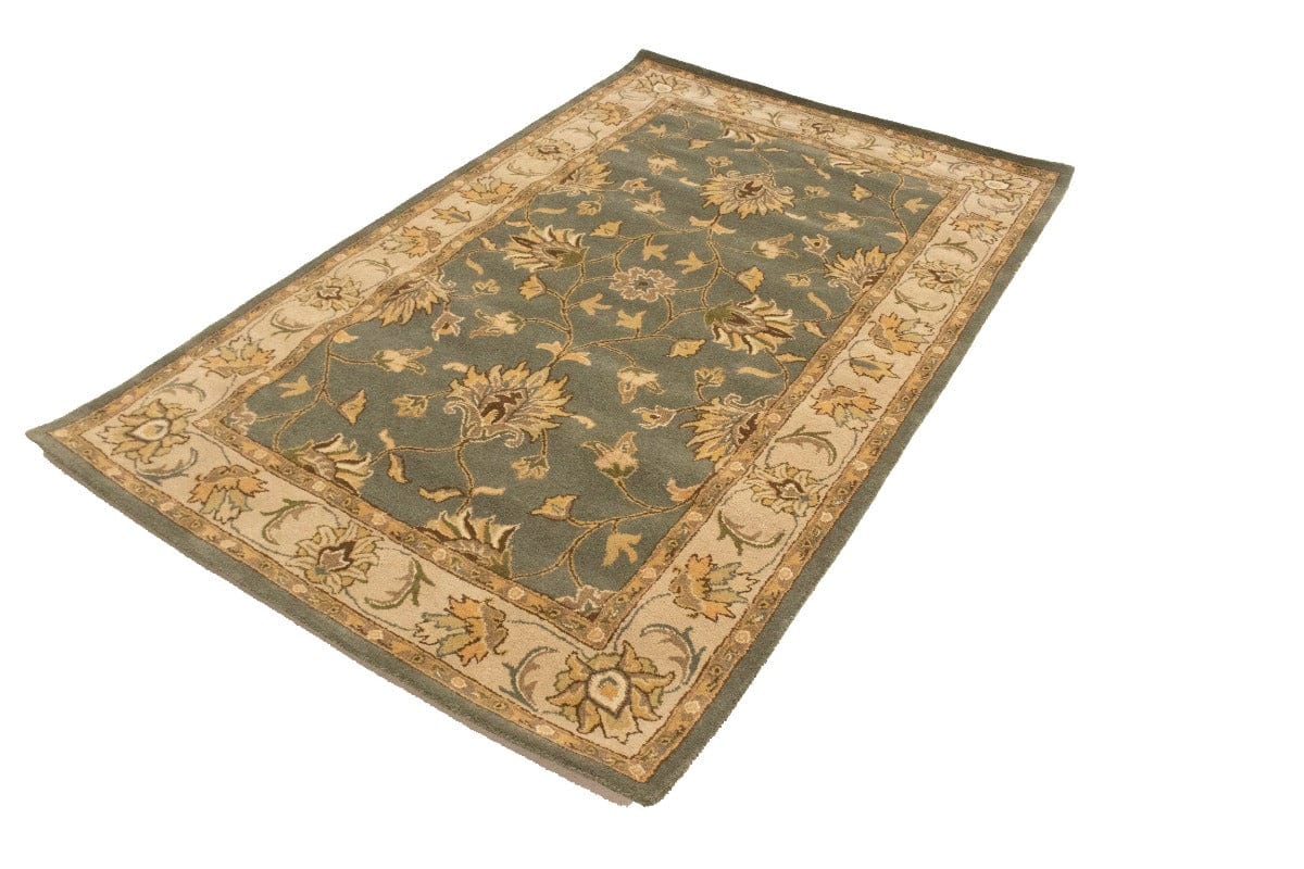 Gray Floral 5X8 Hand-Tufted Modern Rug