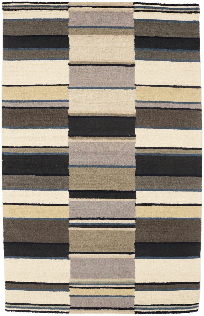 Multicolored Stripes 5X8 Hand-Tufted Modern Rug