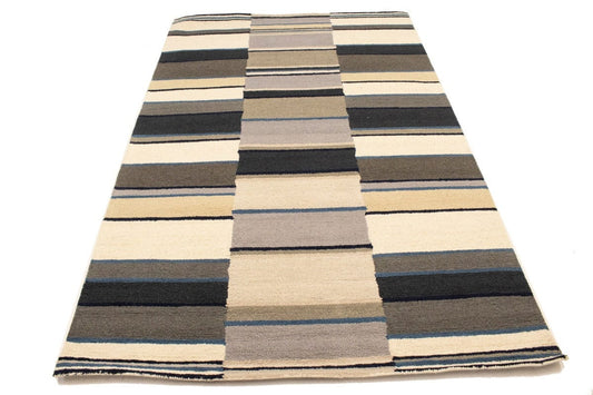 Multicolored Stripes 5X8 Hand-Tufted Modern Rug