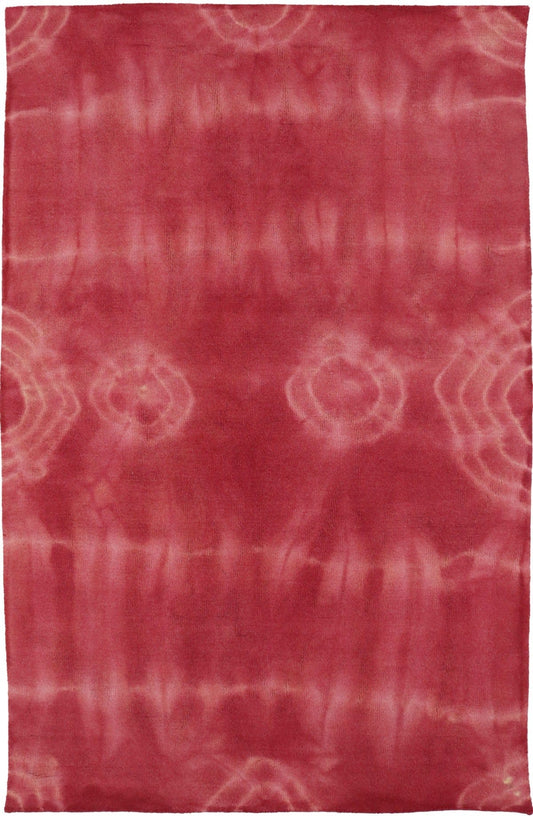 Rose Red Tie-Dye 5X8 Hand-Tufted Modern Rug