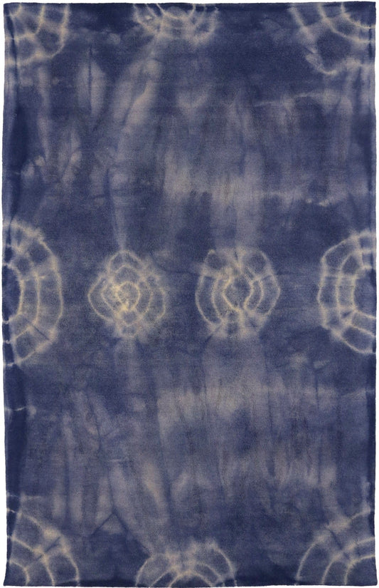 Purple-navy Tie-Dye 5X8 Hand-Tufted Modern Rug