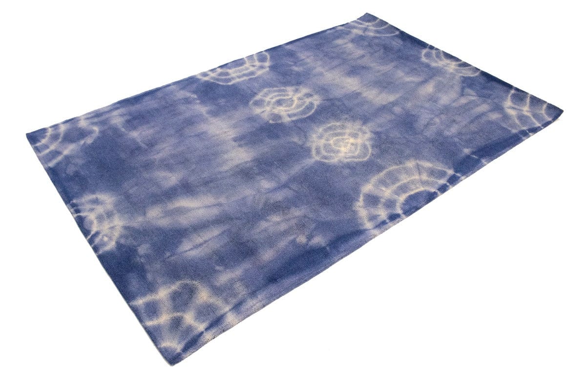 Purple-navy Tie-Dye 5X8 Hand-Tufted Modern Rug