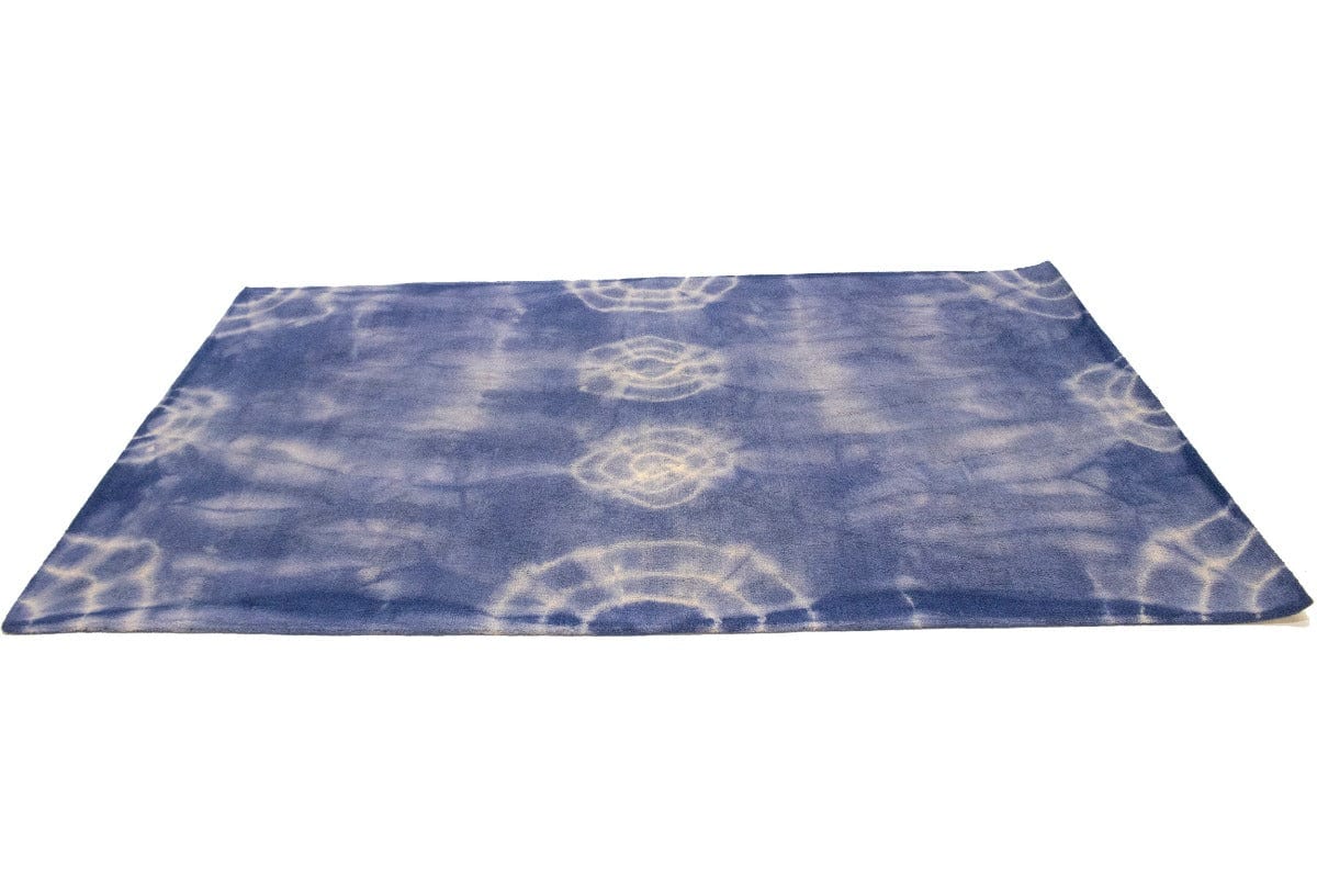 Purple-navy Tie-Dye 5X8 Hand-Tufted Modern Rug