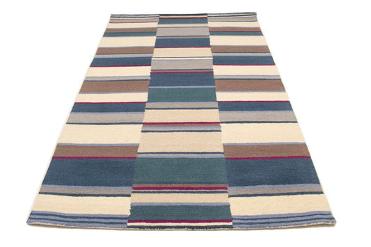 Multicolored Stripes 5X8 Hand-Tufted Modern Rug