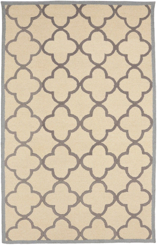 Cream & Taupe Trellis 5X8 Hand-Tufted Modern Rug