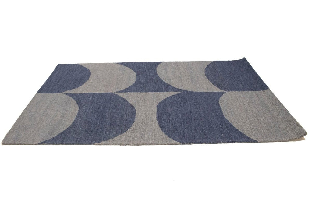 Dark Purple & Gray Geometric 5X8 Hand-Tufted Modern Rug