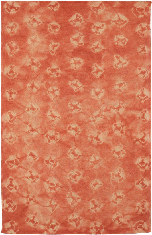 Coral Red Trellis 5X8 Hand-Tufted Modern Rug