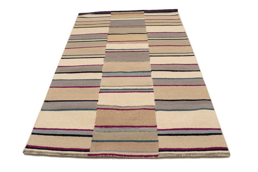 Multicolored Stripes 5X8 Hand-Tufted Modern Rug