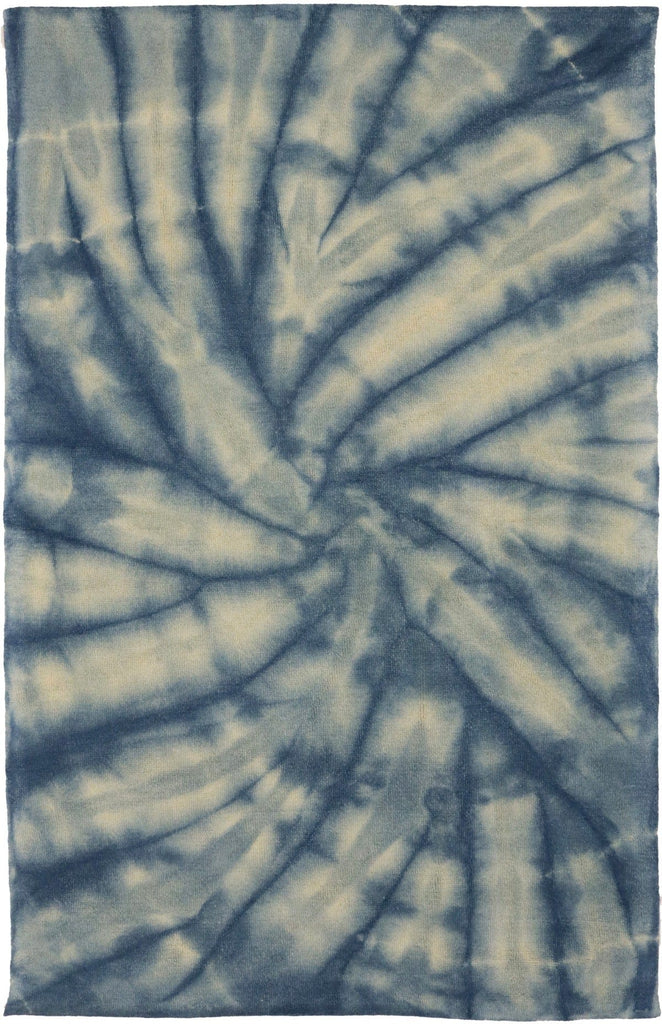 Navy Blue Tie-Dye 5X8 Hand-Tufted Modern Rug