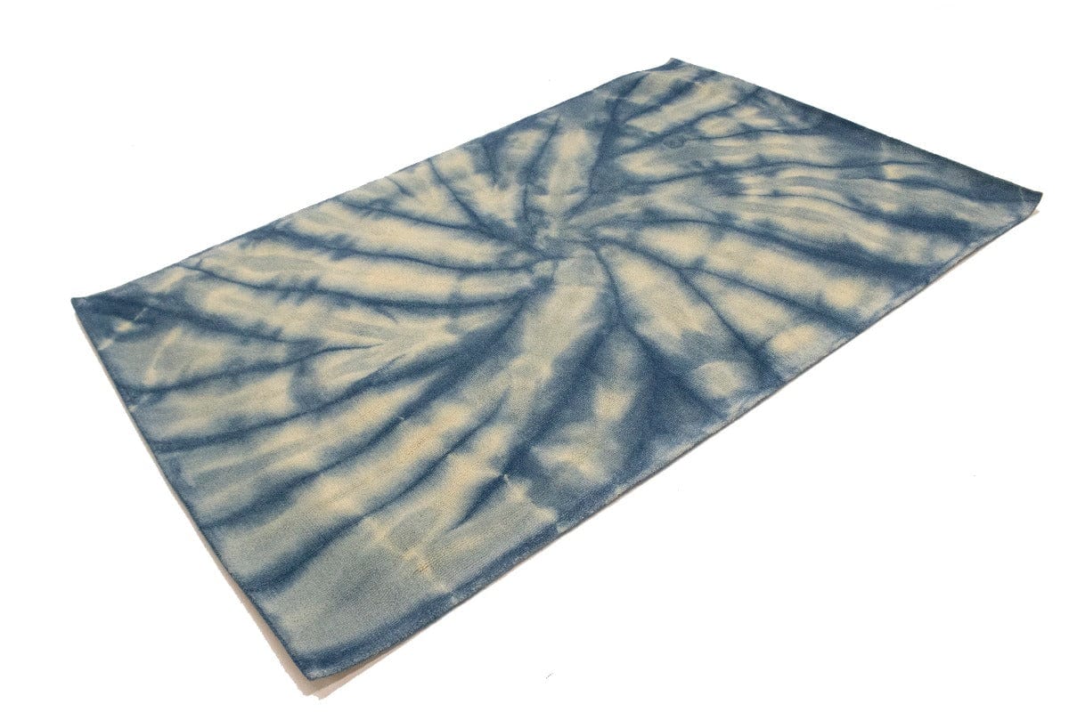 Navy Blue Tie-Dye 5X8 Hand-Tufted Modern Rug