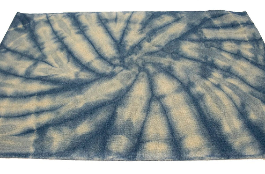 Navy Blue Tie-Dye 5X8 Hand-Tufted Modern Rug