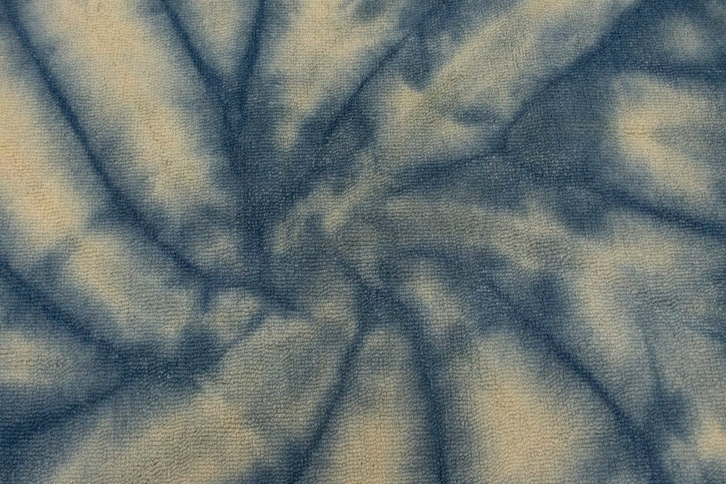 Navy Blue Tie-Dye 5X8 Hand-Tufted Modern Rug