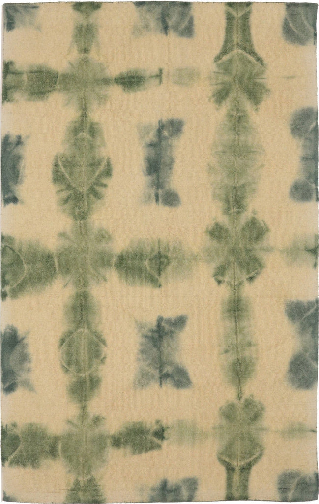 Green Tie-Dye 5X8 Hand-Tufted Modern Rug