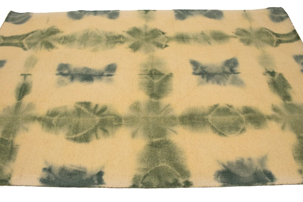 Green Tie-Dye 5X8 Hand-Tufted Modern Rug