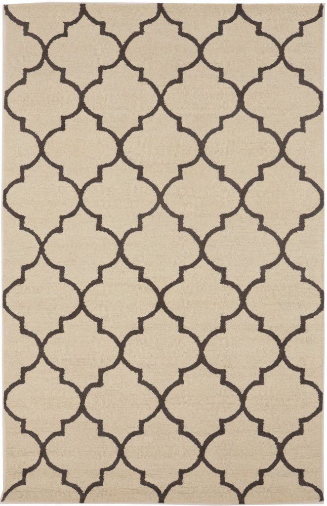 Cream Taupe Trellis 5X8 Hand-Tufted Modern Rug