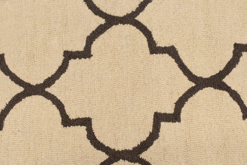 Cream Taupe Trellis 5X8 Hand-Tufted Modern Rug