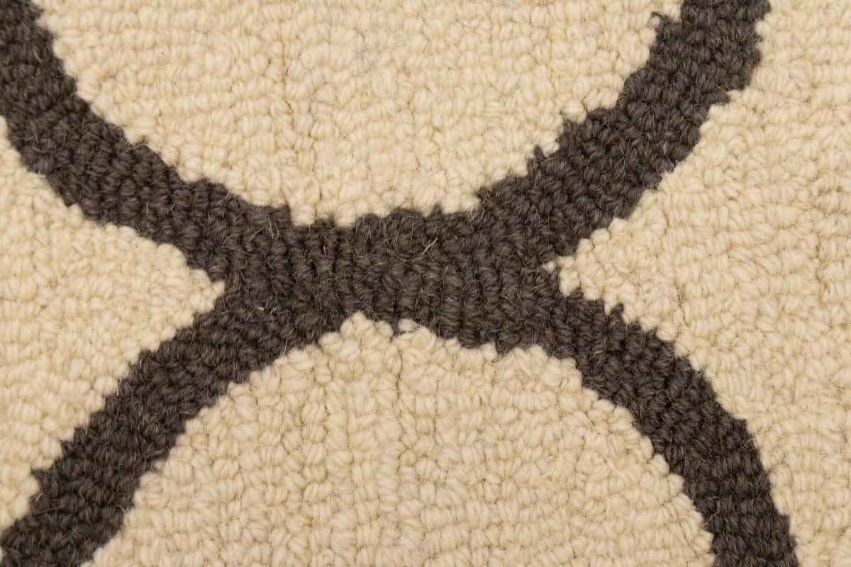 Cream Taupe Trellis 5X8 Hand-Tufted Modern Rug