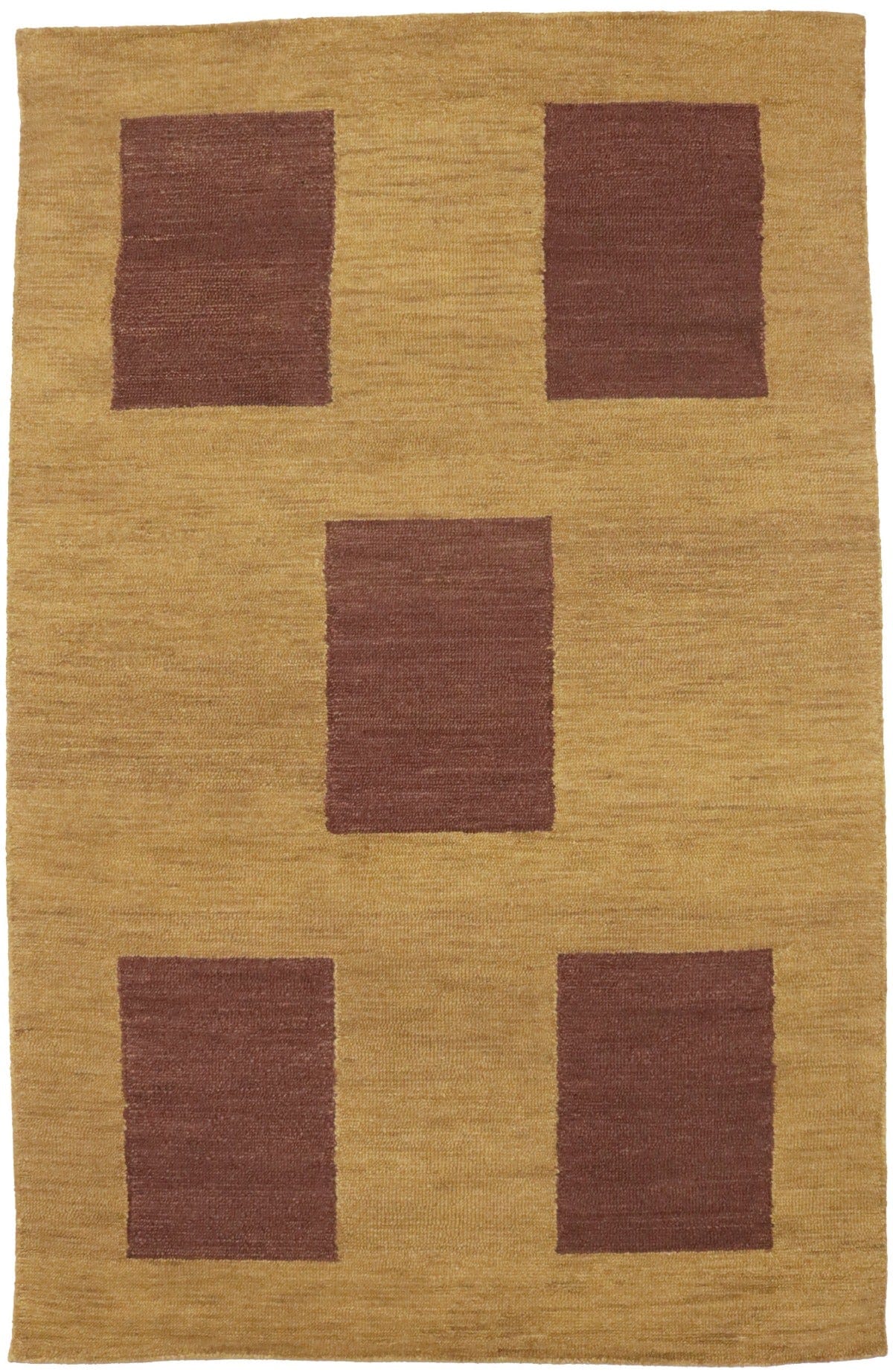 Beige Geometric 5X8 Hand-Tufted Modern Rug