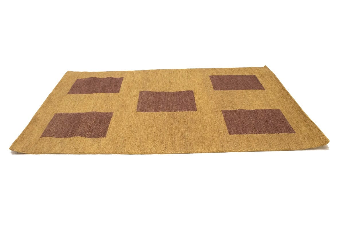 Beige Geometric 5X8 Hand-Tufted Modern Rug