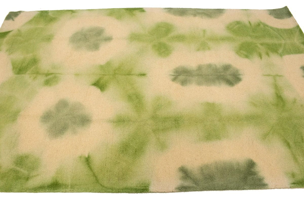 Green Tie-Dye 5X8 Hand-Tufted Modern Rug