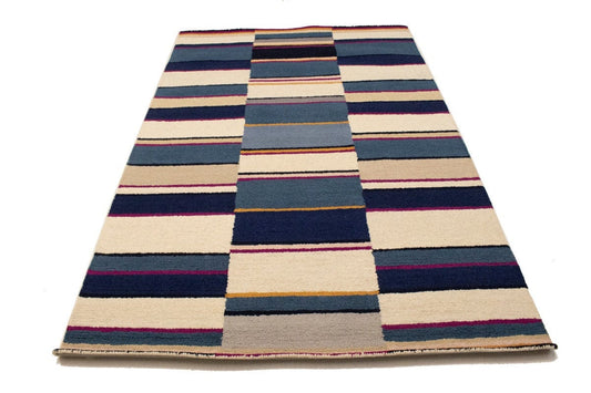 Multicolored Stripes 5X8 Hand-Tufted Modern Rug