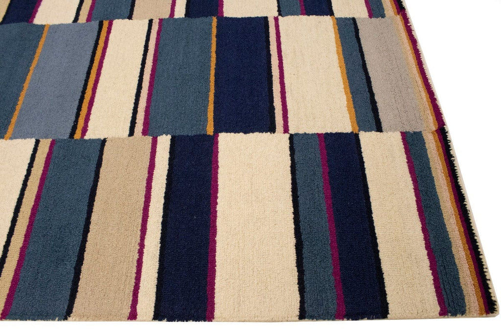 Multicolored Stripes 5X8 Hand-Tufted Modern Rug