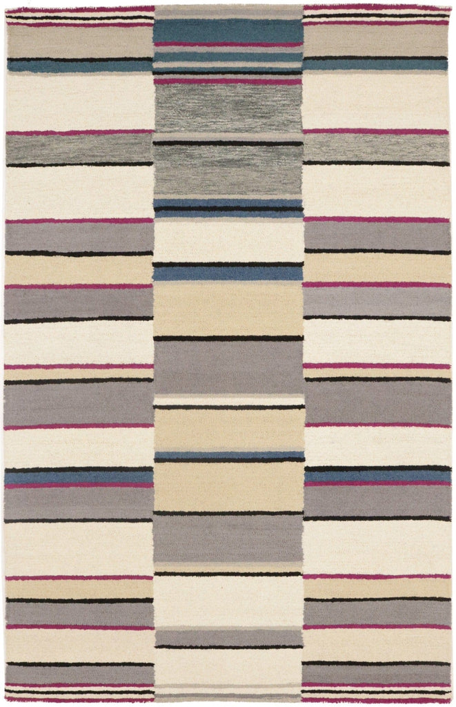 Multicolored Stripes 5X8 Hand-Tufted Modern Rug