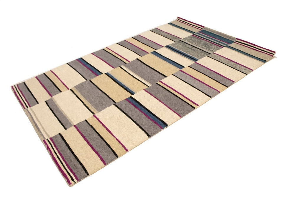 Multicolored Stripes 5X8 Hand-Tufted Modern Rug