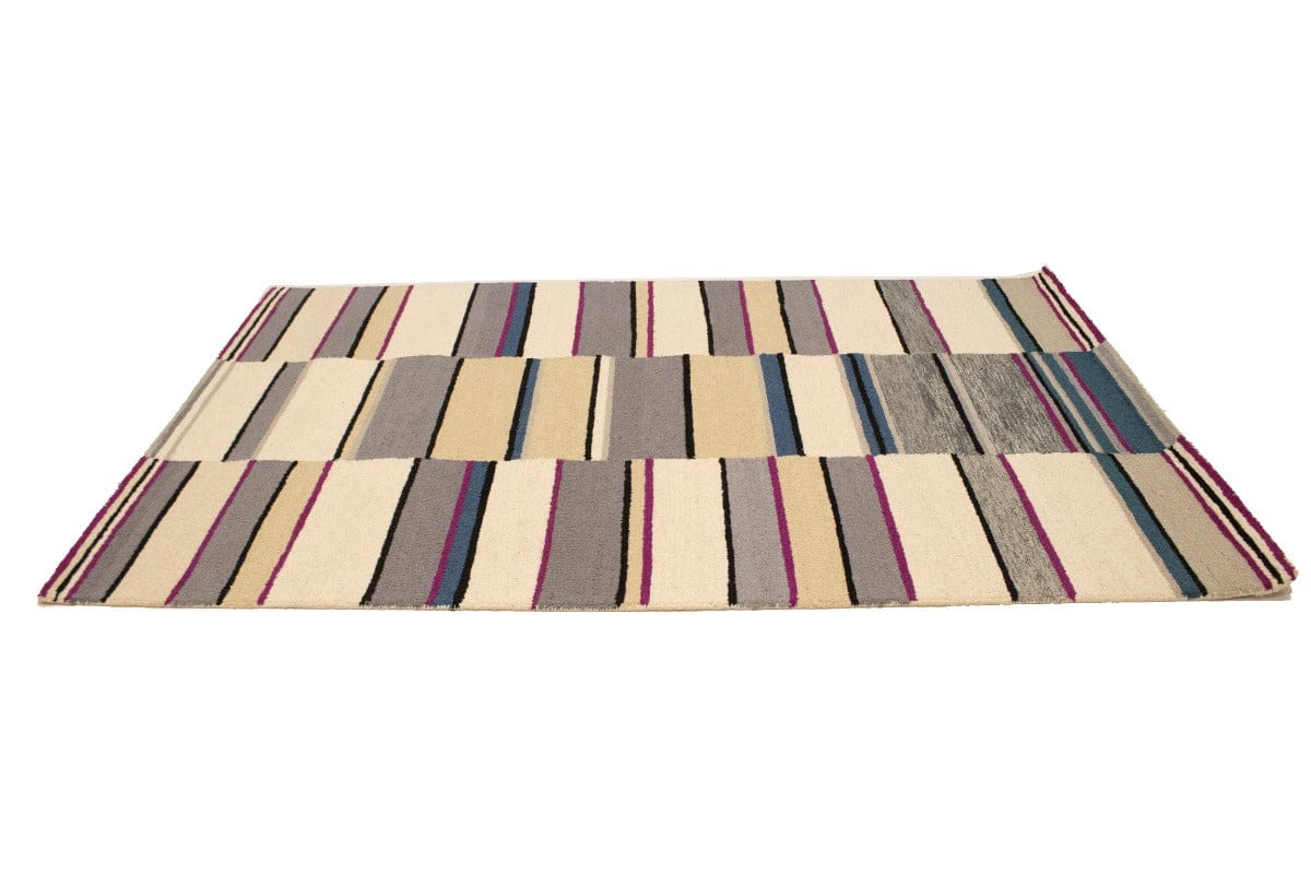 Multicolored Stripes 5X8 Hand-Tufted Modern Rug