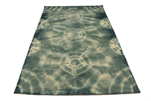 Hunter Green Tie-Dye 5X8 Hand-Tufted Modern Rug