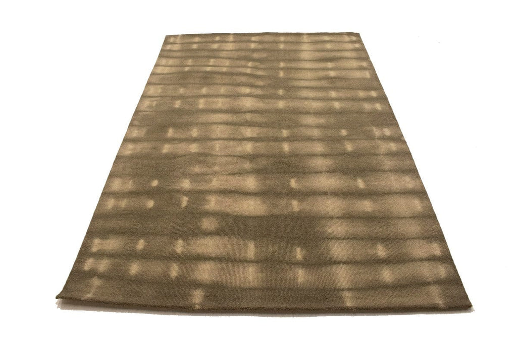 Beige/Khaki Tie-Dye 5X8 Hand-Tufted Modern Rug