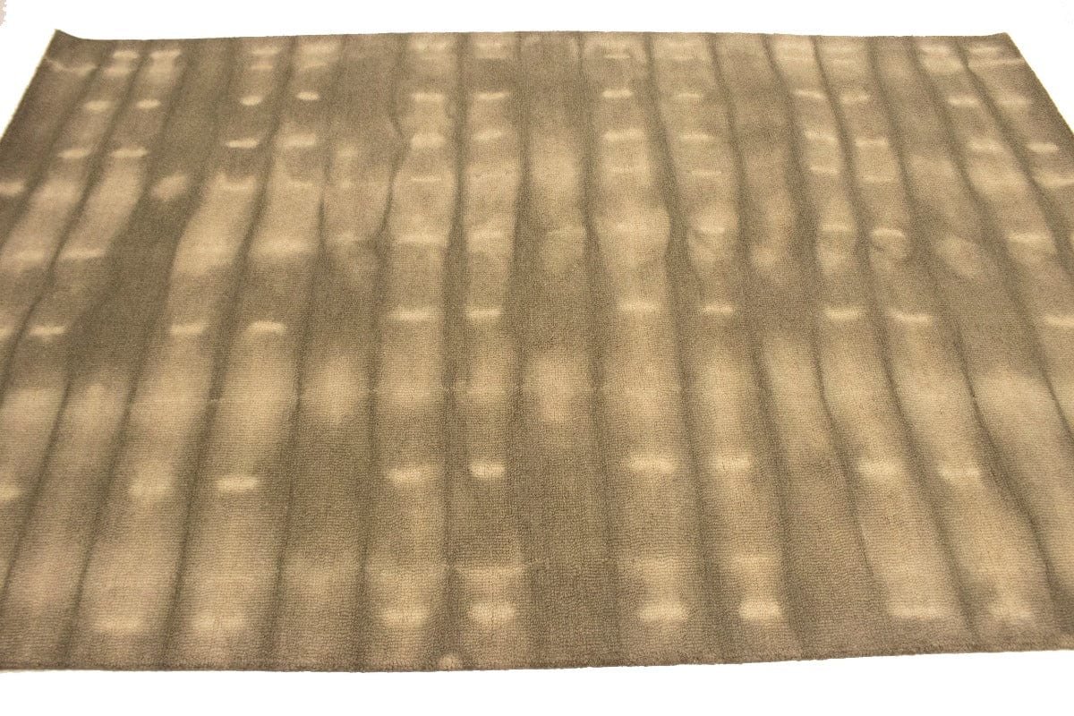 Beige/Khaki Tie-Dye 5X8 Hand-Tufted Modern Rug