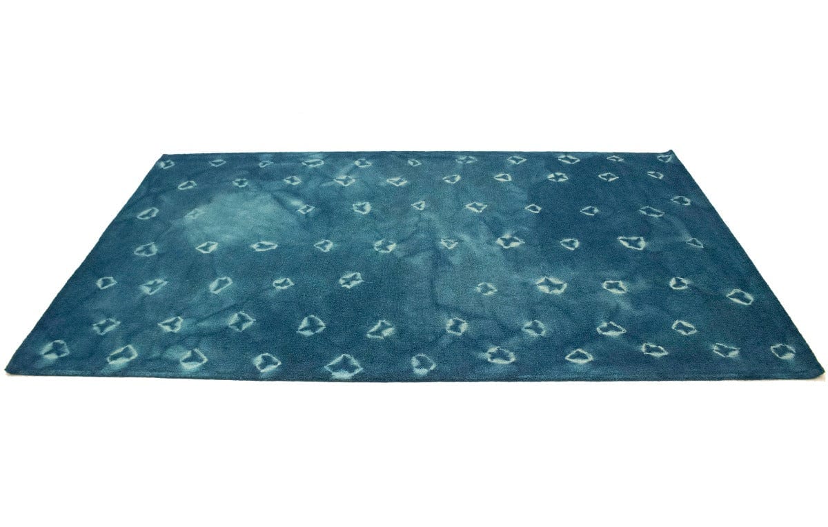 Blue Tie-Dye 5X8 Hand-Tufted Modern Rug