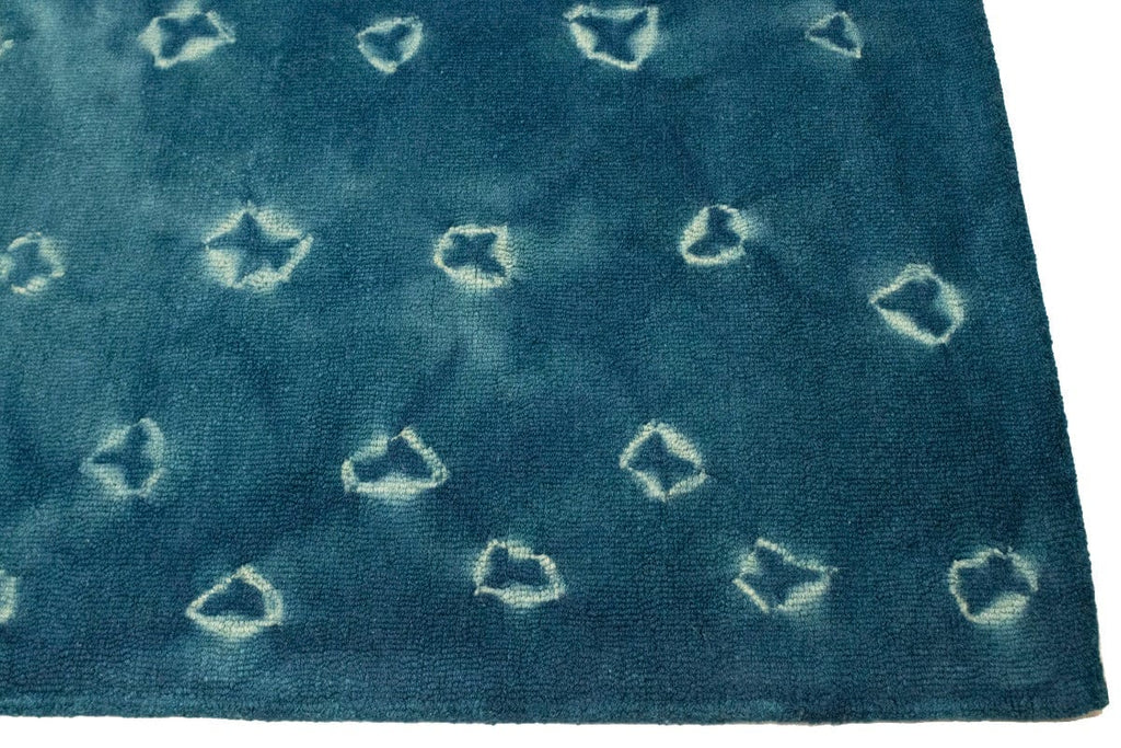 Blue Tie-Dye 5X8 Hand-Tufted Modern Rug