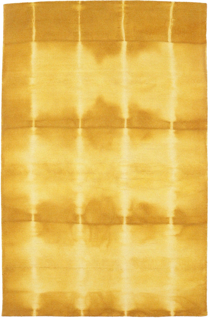 Golden Yellow Tie-Dye 5X8 Hand-Tufted Modern Rug