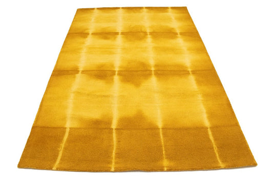 Golden Yellow Tie-Dye 5X8 Hand-Tufted Modern Rug