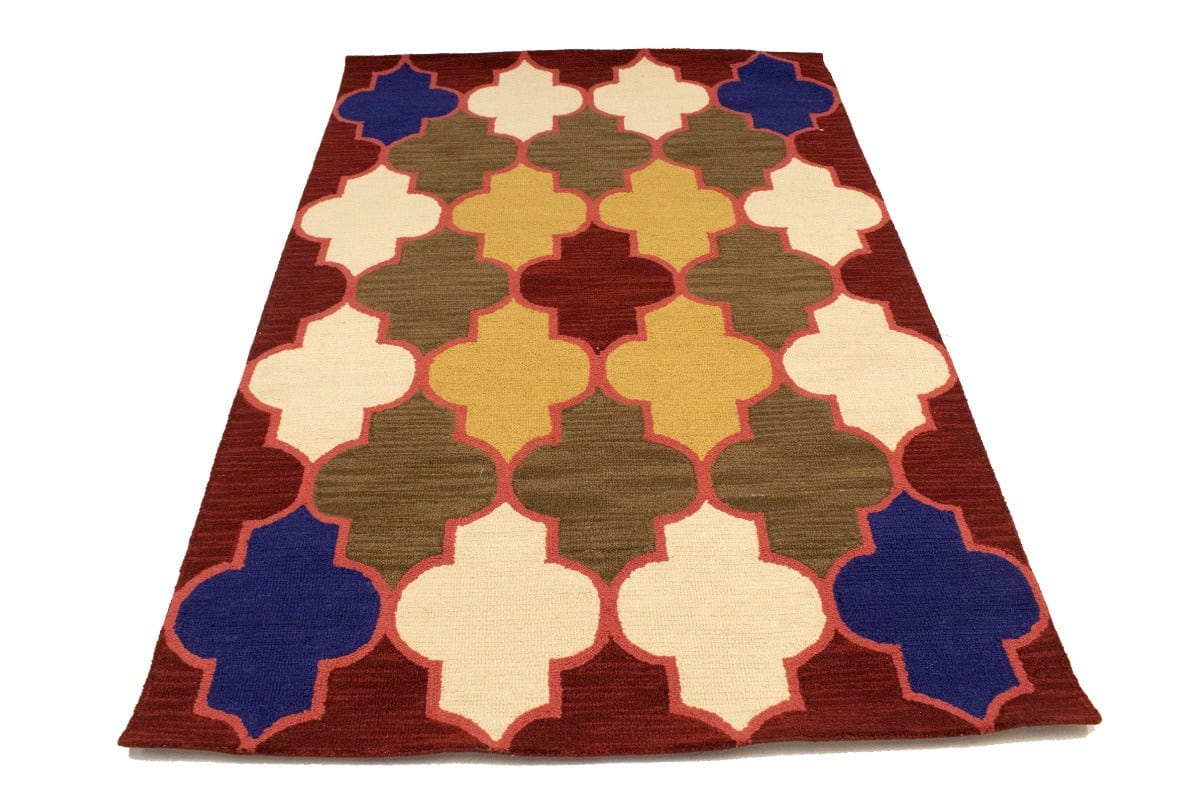 Multicolored Trellis 5X8 Hand-Tufted Modern Rug