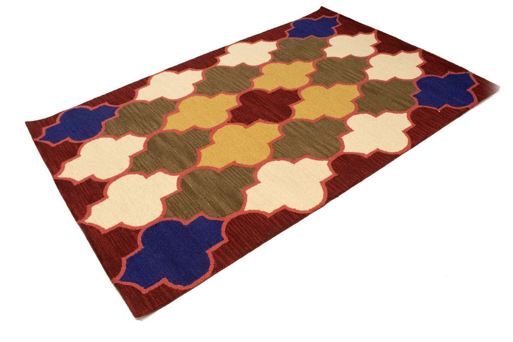 Multicolored Trellis 5X8 Hand-Tufted Modern Rug